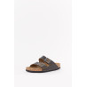 BIRKENSTOCK FADED KHAKI ARIZONA REGULAR SOFT FOOTBED OILED LEATHER SANDALS